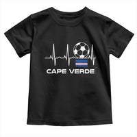 Cape Verde Soccer Heartbeat EKG Pulse Graphic Toddler T Shirt Cabo Verde Football Fans Pride