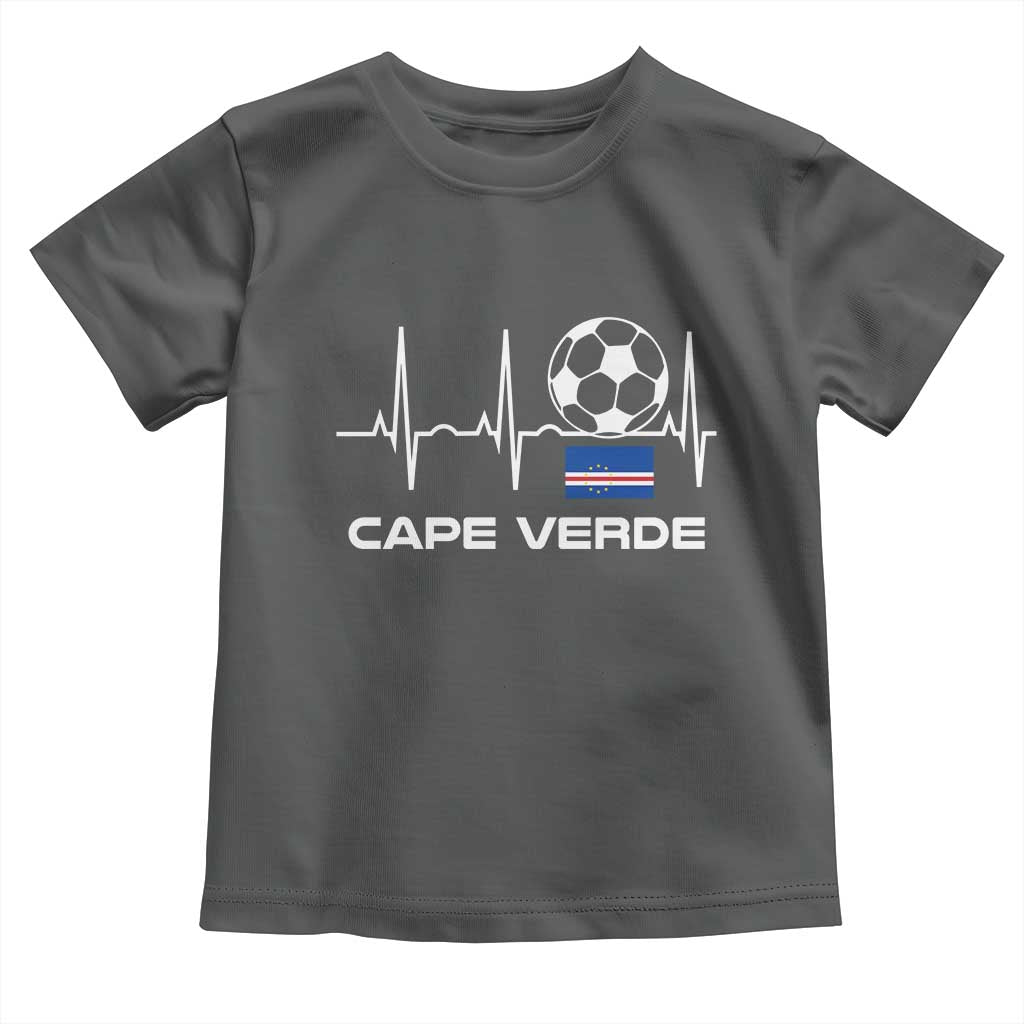 Cape Verde Soccer Heartbeat EKG Pulse Graphic Toddler T Shirt Cabo Verde Football Fans Pride