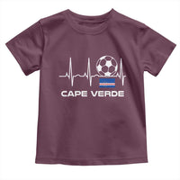 Cape Verde Soccer Heartbeat EKG Pulse Graphic Toddler T Shirt Cabo Verde Football Fans Pride