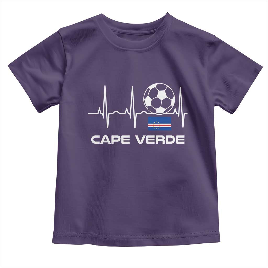 Cape Verde Soccer Heartbeat EKG Pulse Graphic Toddler T Shirt Cabo Verde Football Fans Pride