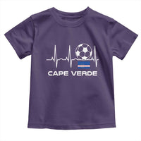 Cape Verde Soccer Heartbeat EKG Pulse Graphic Toddler T Shirt Cabo Verde Football Fans Pride