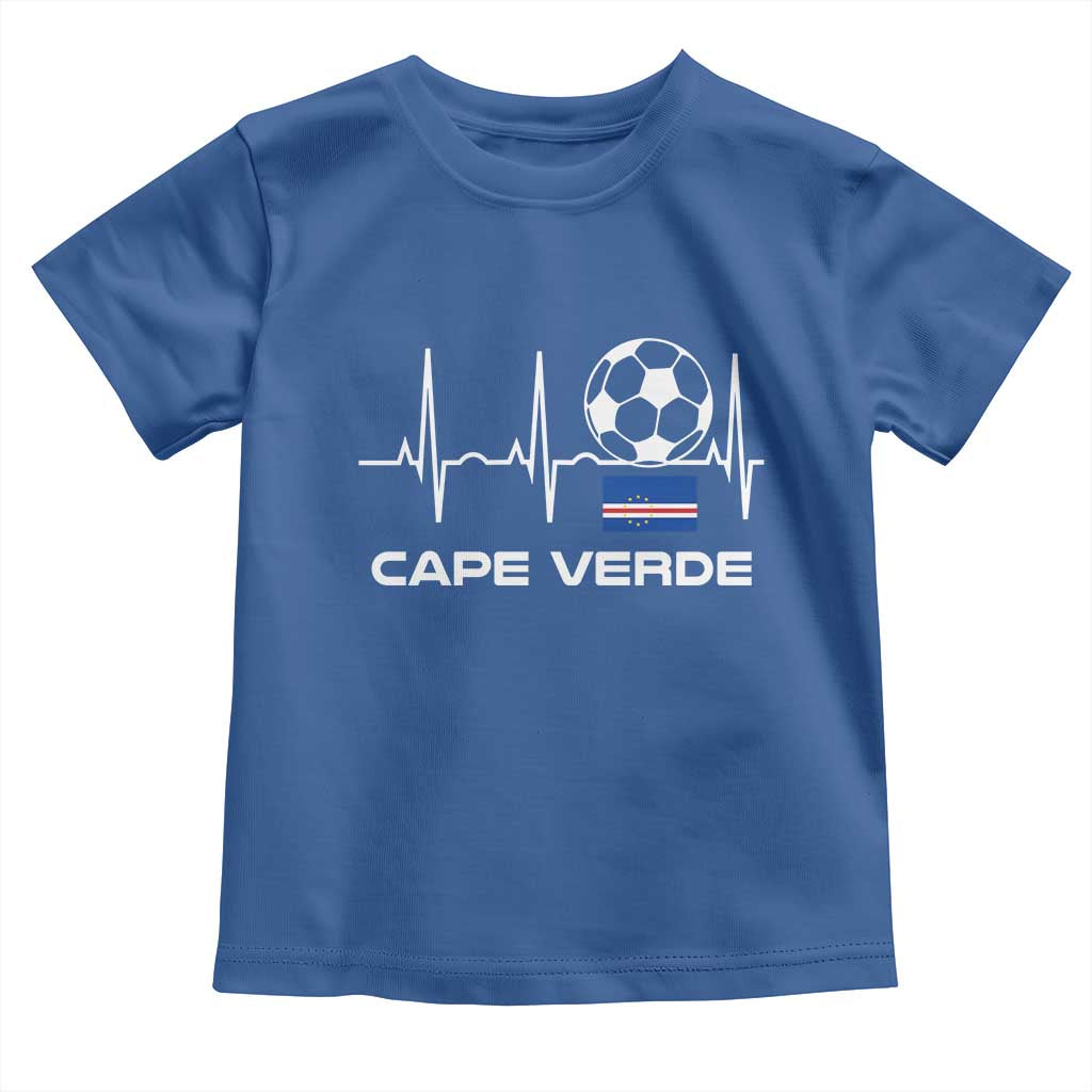 Cape Verde Soccer Heartbeat EKG Pulse Graphic Toddler T Shirt Cabo Verde Football Fans Pride