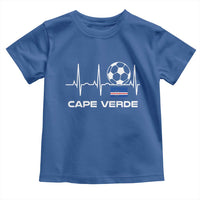 Cape Verde Soccer Heartbeat EKG Pulse Graphic Toddler T Shirt Cabo Verde Football Fans Pride