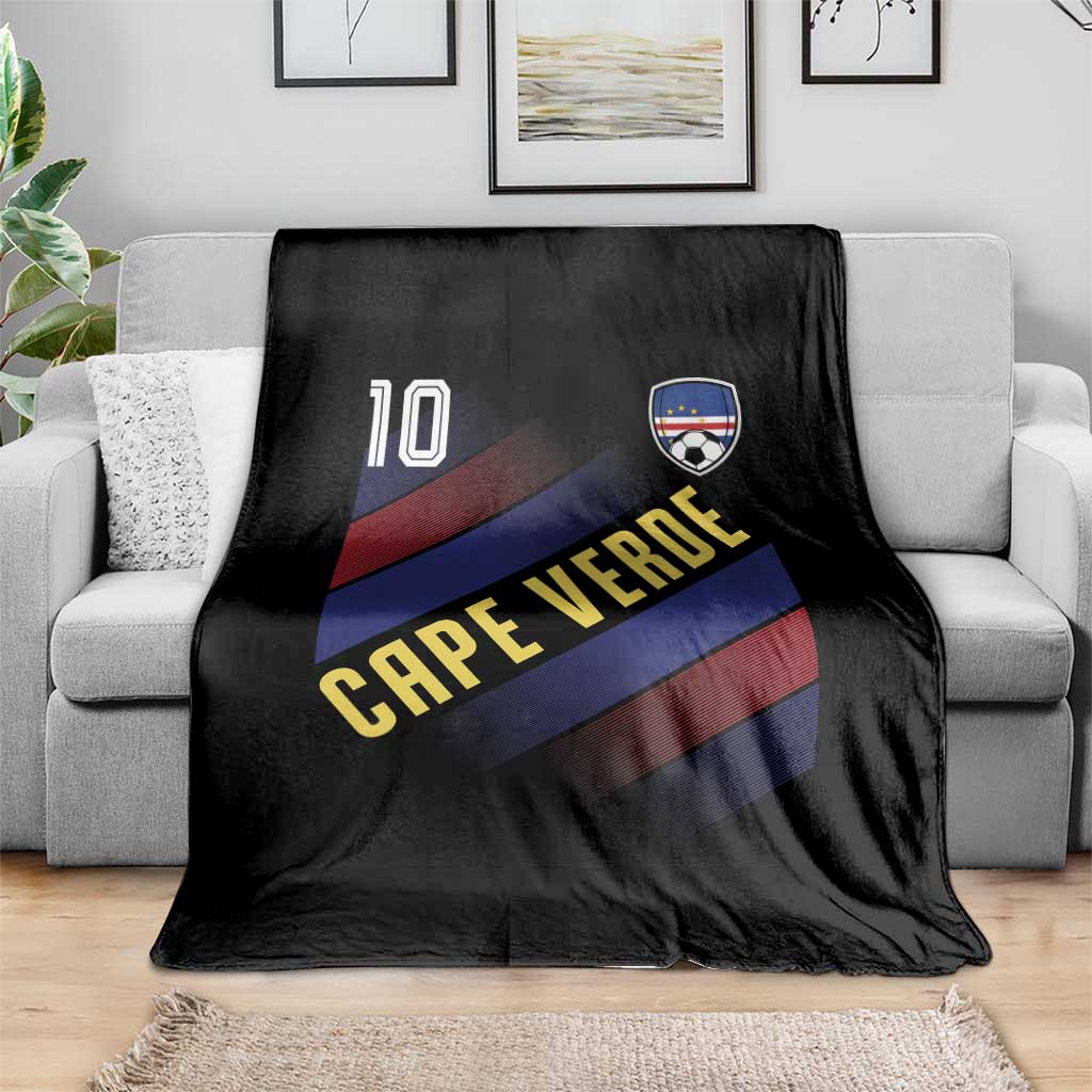 Cape Verde Soccer Jersey Style National Pride Throw Blanket Cabo Verde Football Fans Number 10 Athletic