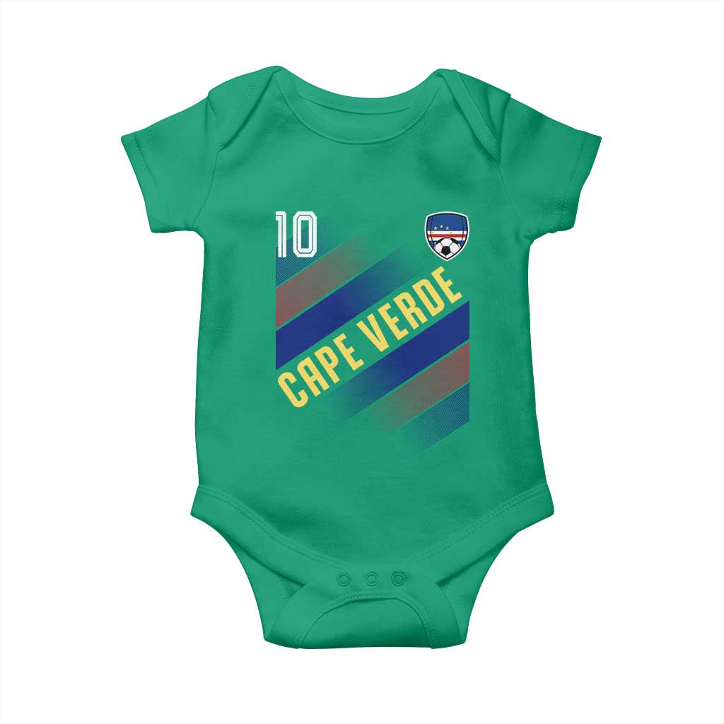 Cape Verde Soccer Jersey Style National Pride Baby Onesie Cabo Verde Football Fans Number 10 Athletic