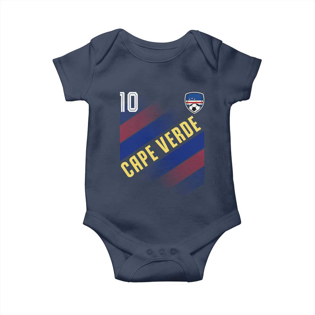 Cape Verde Soccer Jersey Style National Pride Baby Onesie Cabo Verde Football Fans Number 10 Athletic