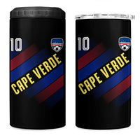 Cape Verde Soccer Jersey Style National Pride 4 in 1 Can Cooler Tumbler Cabo Verde Football Fans Number 10 Athletic