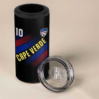 Cape Verde Soccer Jersey Style National Pride 4 in 1 Can Cooler Tumbler Cabo Verde Football Fans Number 10 Athletic