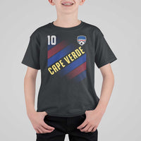 Cape Verde Soccer Jersey Style National Pride T Shirt For Kid Cabo Verde Football Fans Number 10 Athletic