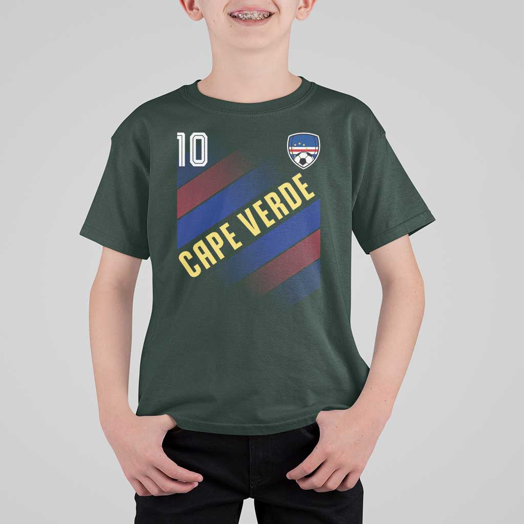 Cape Verde Soccer Jersey Style National Pride T Shirt For Kid Cabo Verde Football Fans Number 10 Athletic