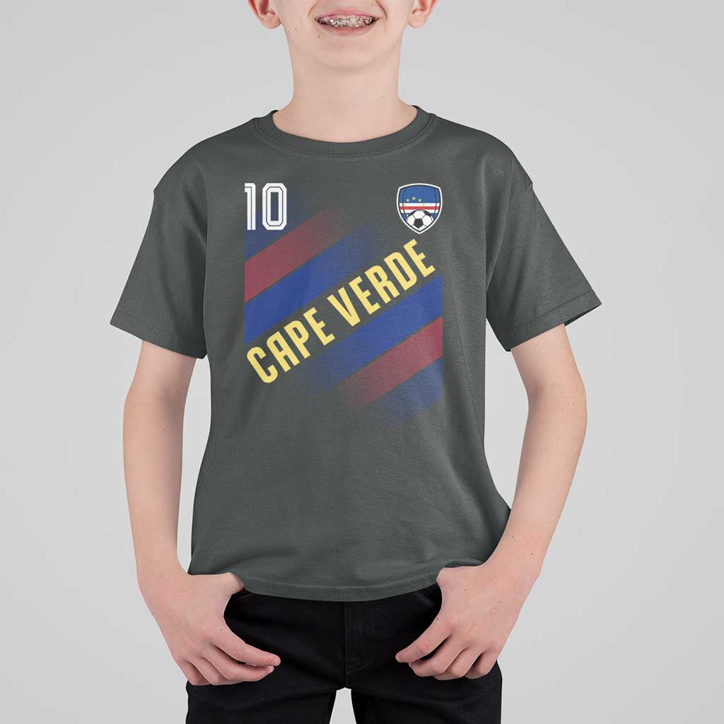 Cape Verde Soccer Jersey Style National Pride T Shirt For Kid Cabo Verde Football Fans Number 10 Athletic