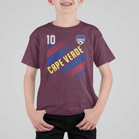 Cape Verde Soccer Jersey Style National Pride T Shirt For Kid Cabo Verde Football Fans Number 10 Athletic