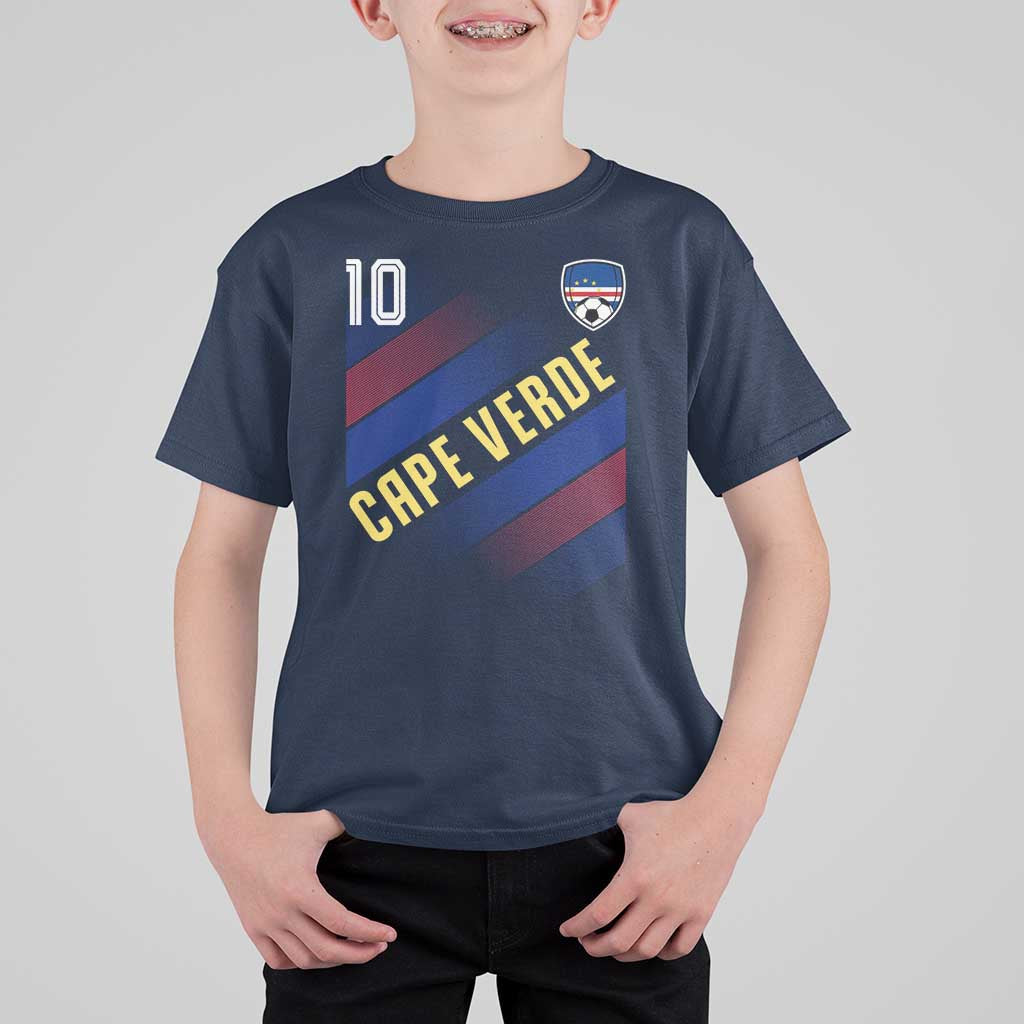 Cape Verde Soccer Jersey Style National Pride T Shirt For Kid Cabo Verde Football Fans Number 10 Athletic