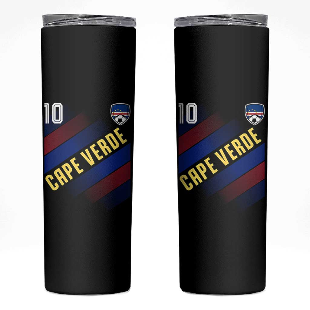 Cape Verde Soccer Jersey Style National Pride Skinny Tumbler Cabo Verde Football Fans Number 10 Athletic