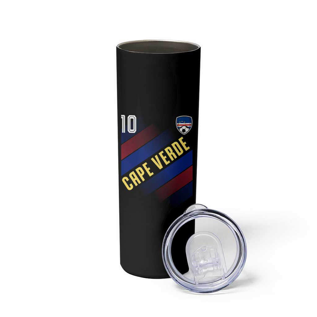 Cape Verde Soccer Jersey Style National Pride Skinny Tumbler Cabo Verde Football Fans Number 10 Athletic