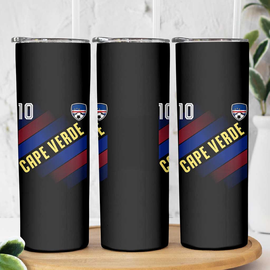 Cape Verde Soccer Jersey Style National Pride Skinny Tumbler Cabo Verde Football Fans Number 10 Athletic