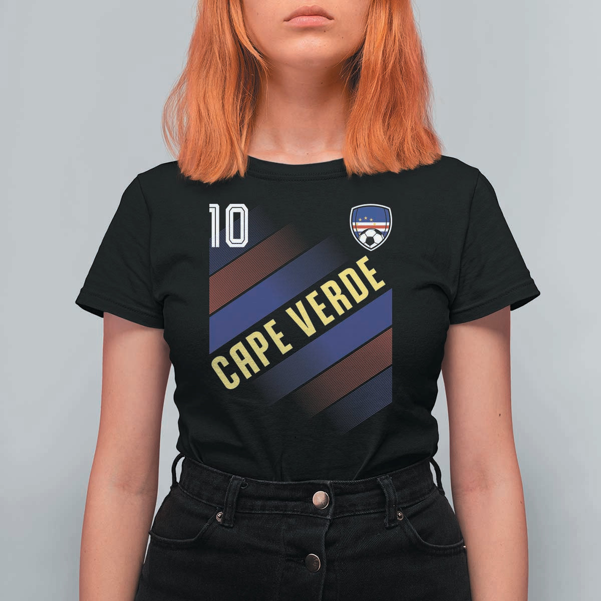 Cape Verde Soccer Jersey Style National Pride T Shirt For Women Cabo Verde Football Fans Number 10 Athletic
