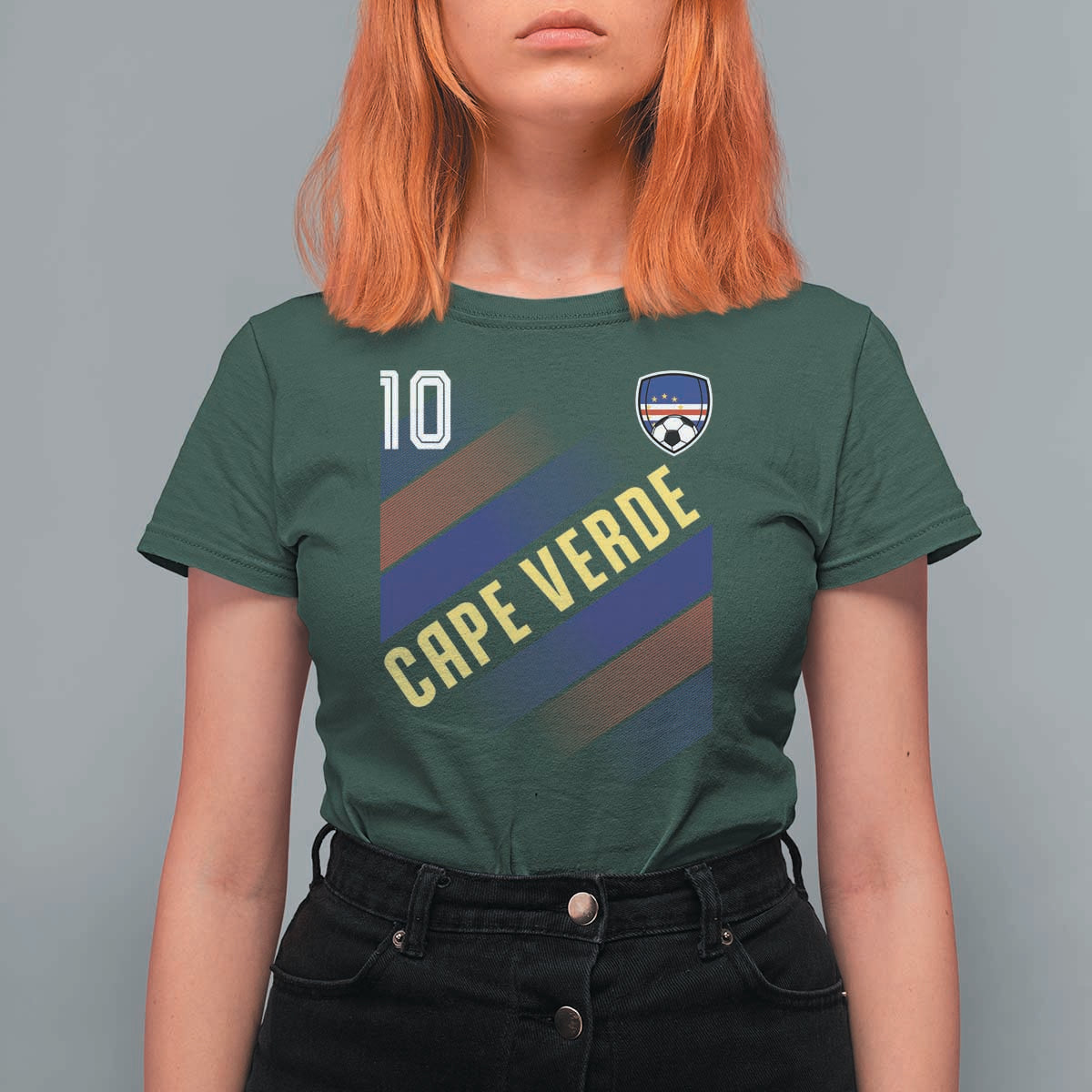 Cape Verde Soccer Jersey Style National Pride T Shirt For Women Cabo Verde Football Fans Number 10 Athletic