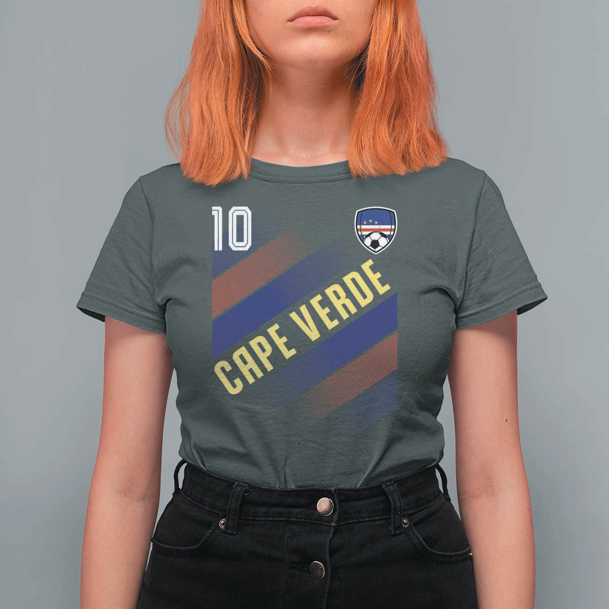 Cape Verde Soccer Jersey Style National Pride T Shirt For Women Cabo Verde Football Fans Number 10 Athletic