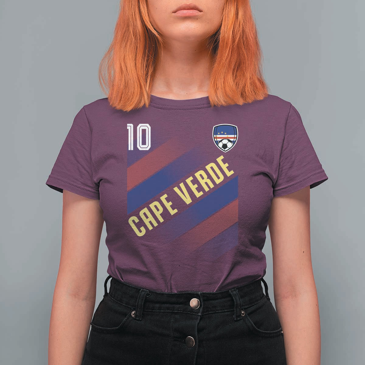 Cape Verde Soccer Jersey Style National Pride T Shirt For Women Cabo Verde Football Fans Number 10 Athletic