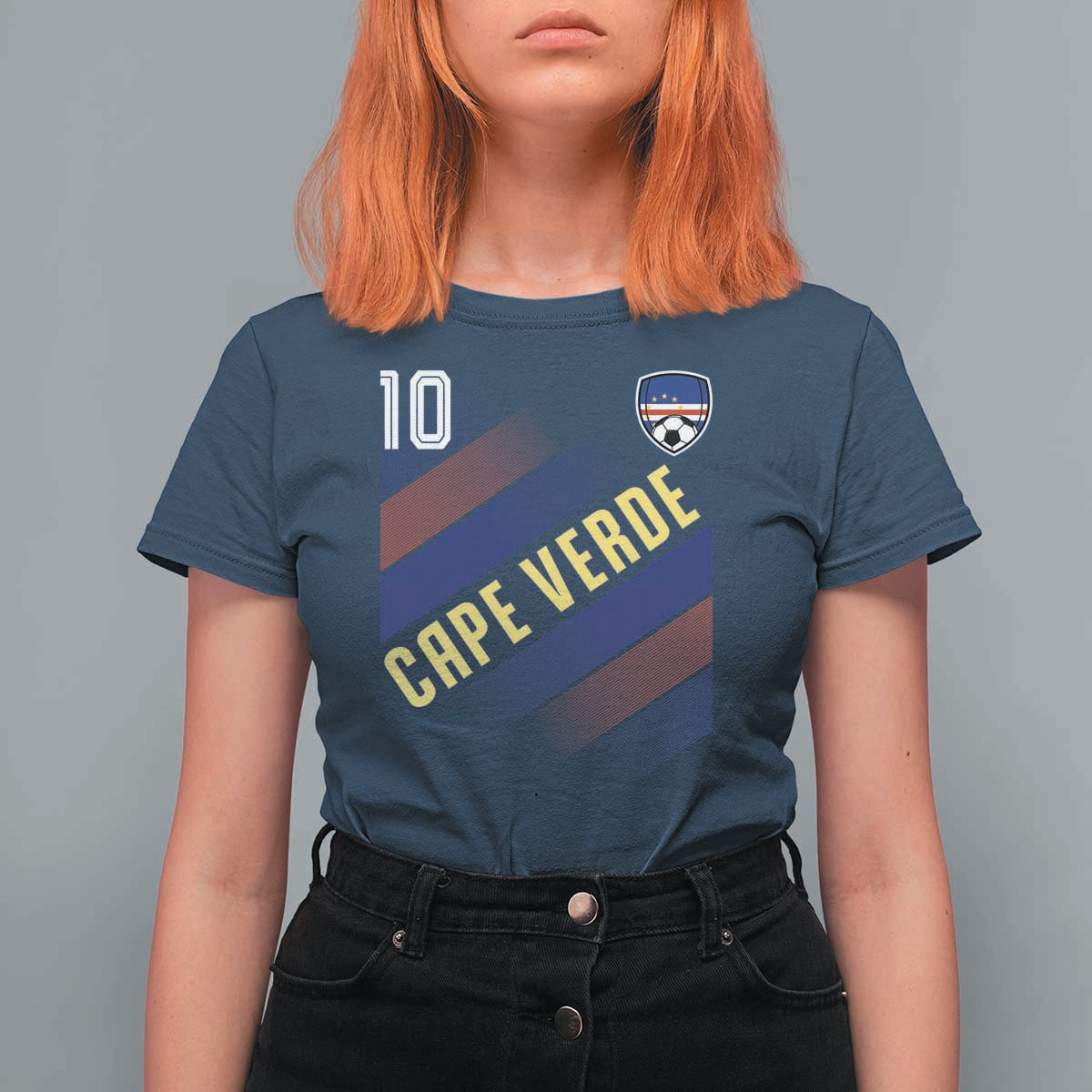 Cape Verde Soccer Jersey Style National Pride T Shirt For Women Cabo Verde Football Fans Number 10 Athletic