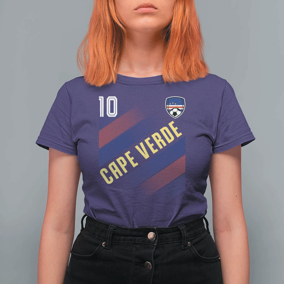 Cape Verde Soccer Jersey Style National Pride T Shirt For Women Cabo Verde Football Fans Number 10 Athletic