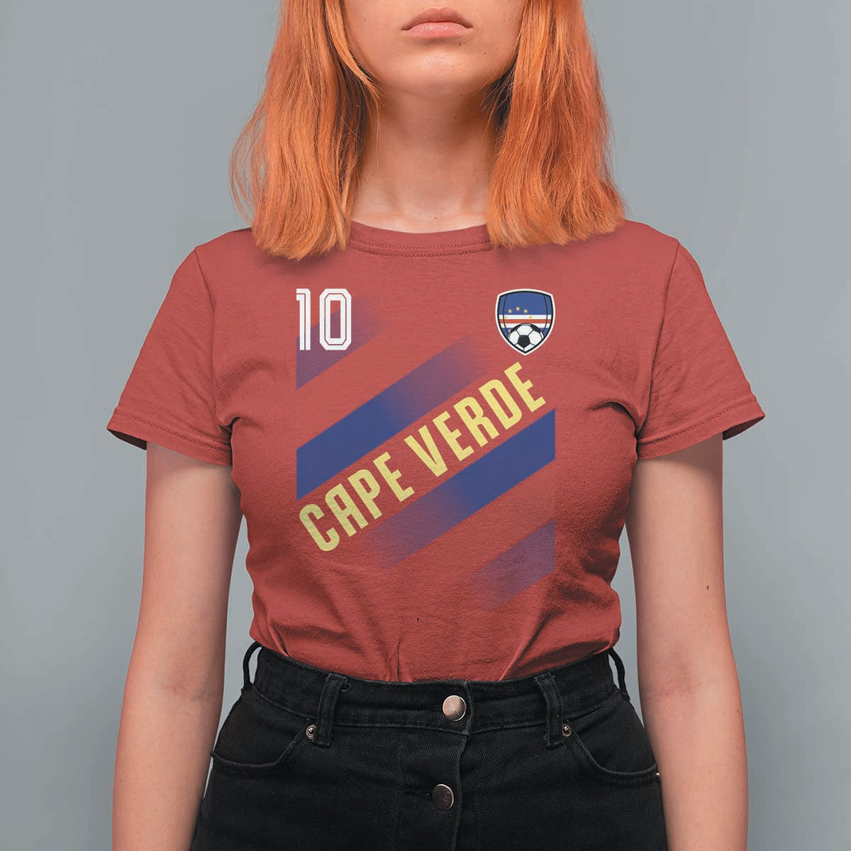 Cape Verde Soccer Jersey Style National Pride T Shirt For Women Cabo Verde Football Fans Number 10 Athletic