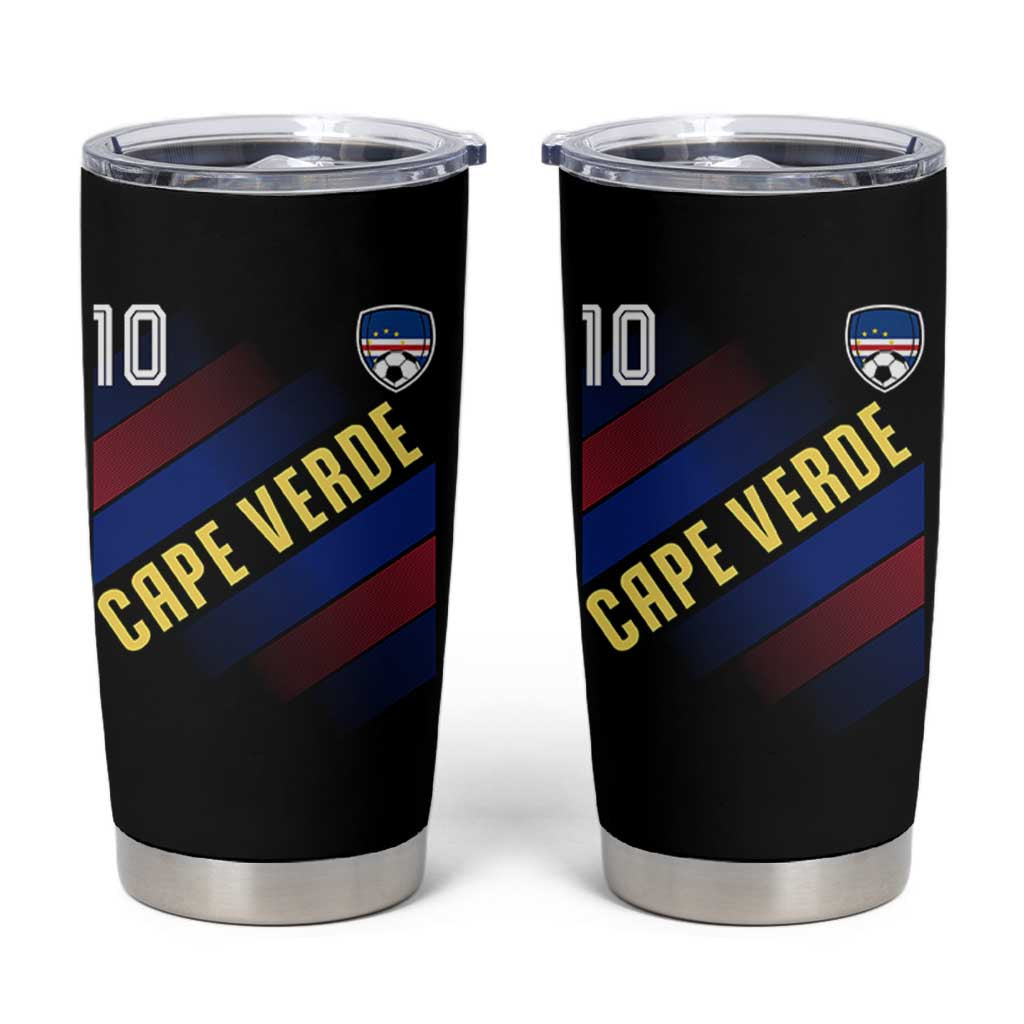 Cape Verde Soccer Jersey Style National Pride Tumbler Cup Cabo Verde Football Fans Number 10 Athletic