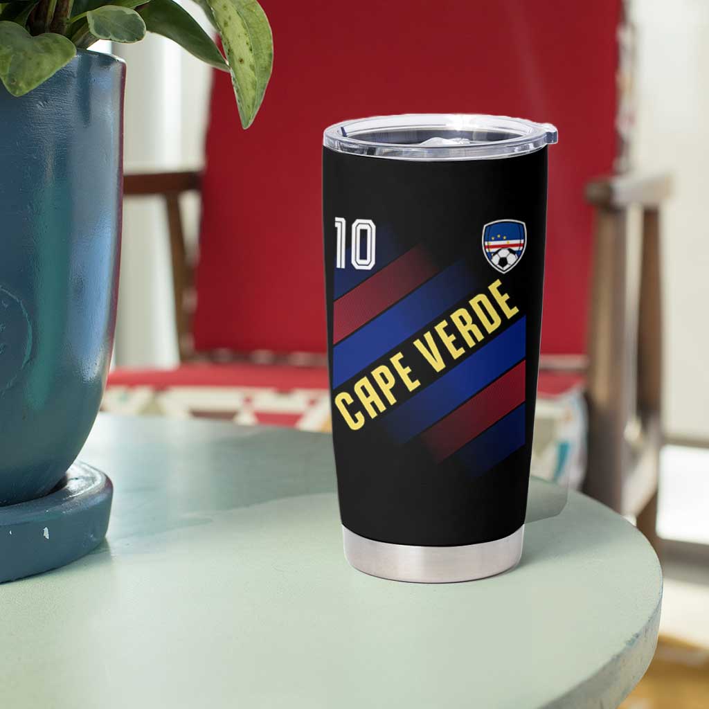 Cape Verde Soccer Jersey Style National Pride Tumbler Cup Cabo Verde Football Fans Number 10 Athletic
