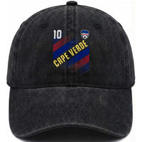 Cape Verde Soccer Jersey Style National Pride Washed Cotton Baseball Cap Cabo Verde Football Fans Number 10 Athletic