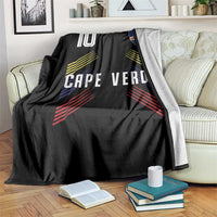 Cabo Verde Football Crest Pride Jersey Style Throw Blanket Cape Verde Soccer Fan Number 10 Athletic