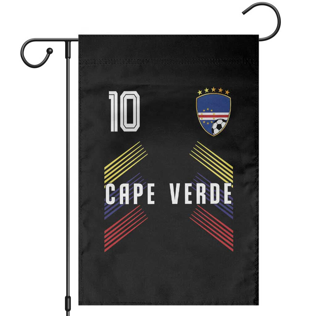Cabo Verde Football Crest Pride Jersey Style Garden Flag Cape Verde Soccer Fan Number 10 Athletic