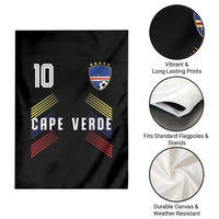 Cabo Verde Football Crest Pride Jersey Style Garden Flag Cape Verde Soccer Fan Number 10 Athletic