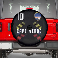 Cabo Verde Football Crest Pride Jersey Style Spare Tire Cover Cape Verde Soccer Fan Number 10 Athletic