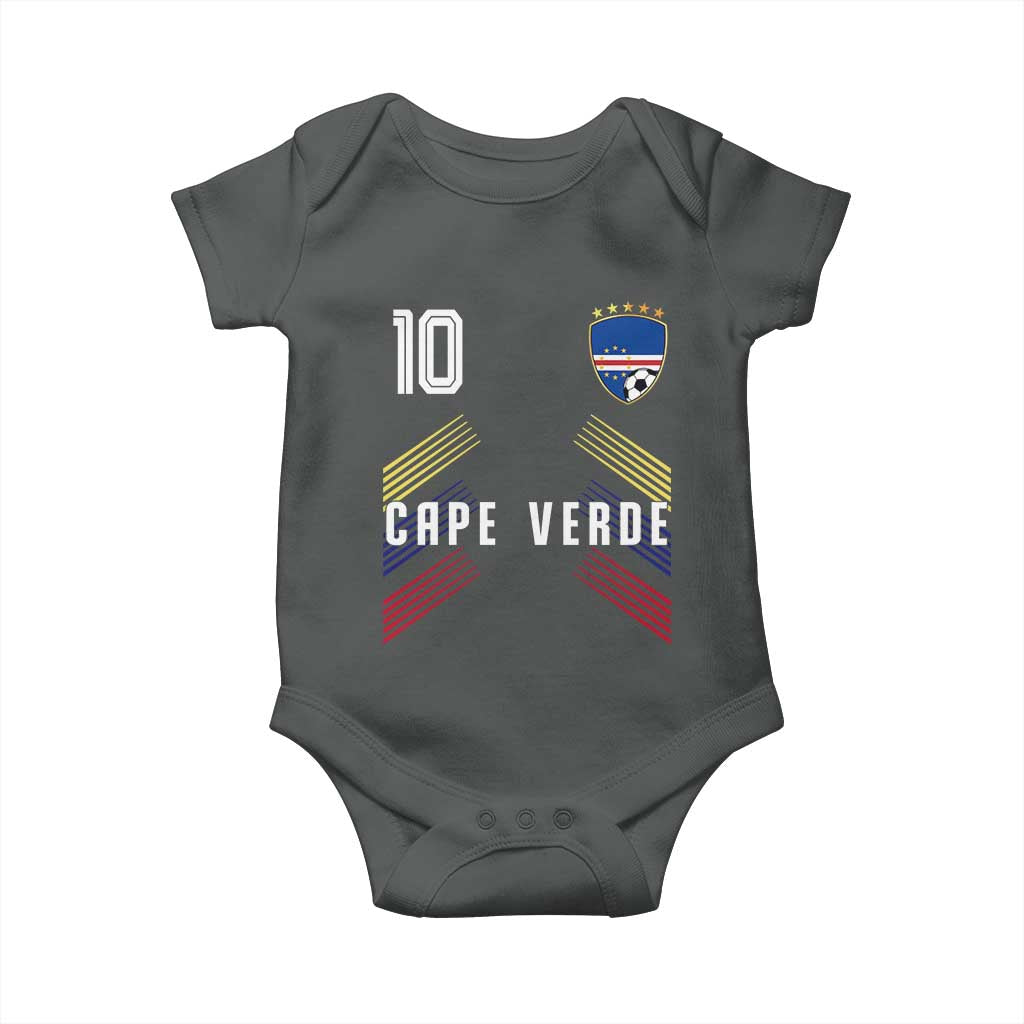 Cabo Verde Football Crest Pride Jersey Style Baby Onesie Cape Verde Soccer Fan Number 10 Athletic