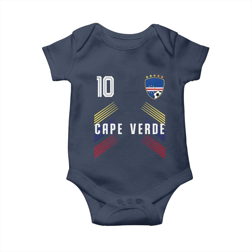 Cabo Verde Football Crest Pride Jersey Style Baby Onesie Cape Verde Soccer Fan Number 10 Athletic