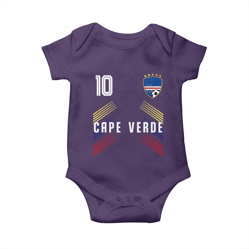 Cabo Verde Football Crest Pride Jersey Style Baby Onesie Cape Verde Soccer Fan Number 10 Athletic