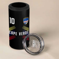 Cabo Verde Football Crest Pride Jersey Style 4 in 1 Can Cooler Tumbler Cape Verde Soccer Fan Number 10 Athletic