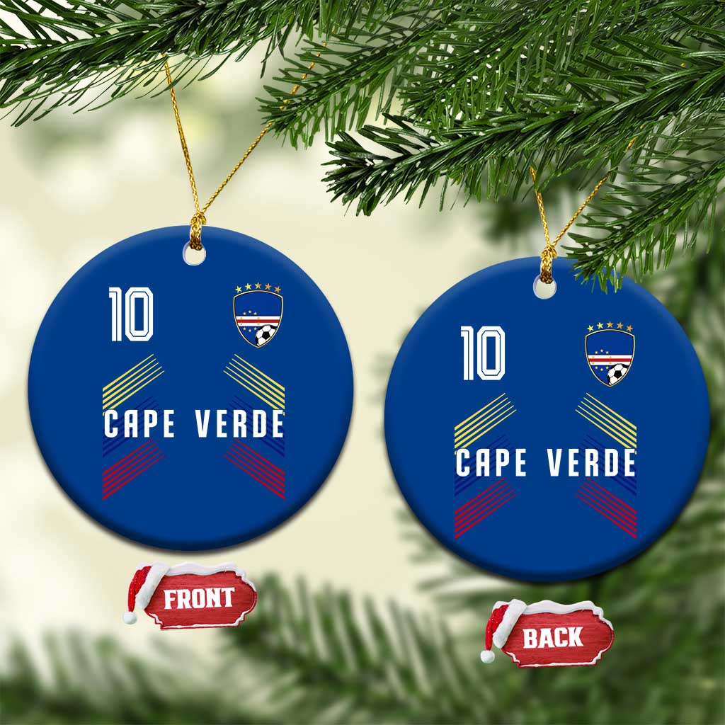 Cabo Verde Football Crest Pride Jersey Style Ceramic Ornament Cape Verde Soccer Fan Number 10 Athletic
