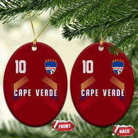 Cabo Verde Football Crest Pride Jersey Style Ceramic Ornament Cape Verde Soccer Fan Number 10 Athletic