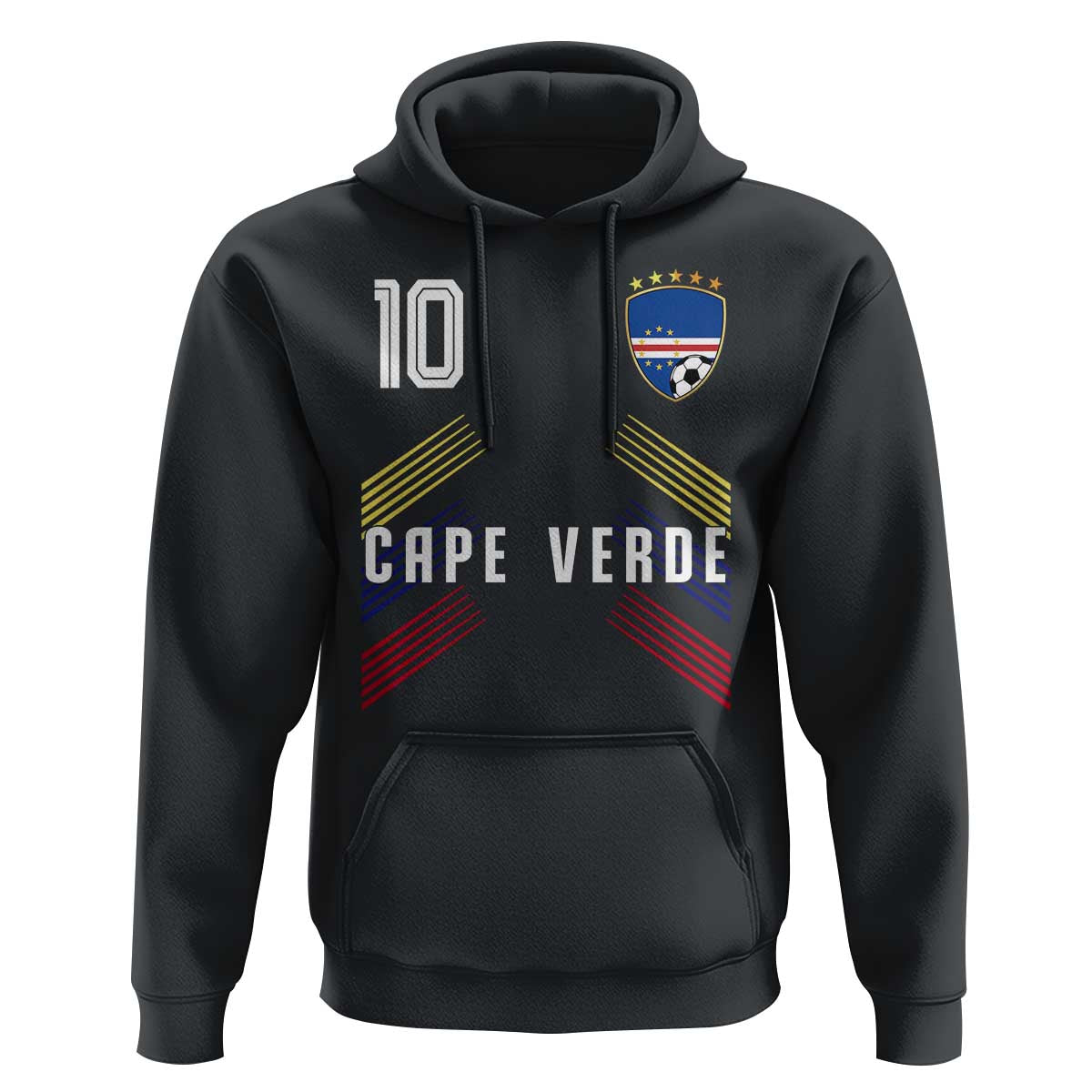 Cabo Verde Football Crest Pride Jersey Style Hoodie Cape Verde Soccer Fan Number 10 Athletic