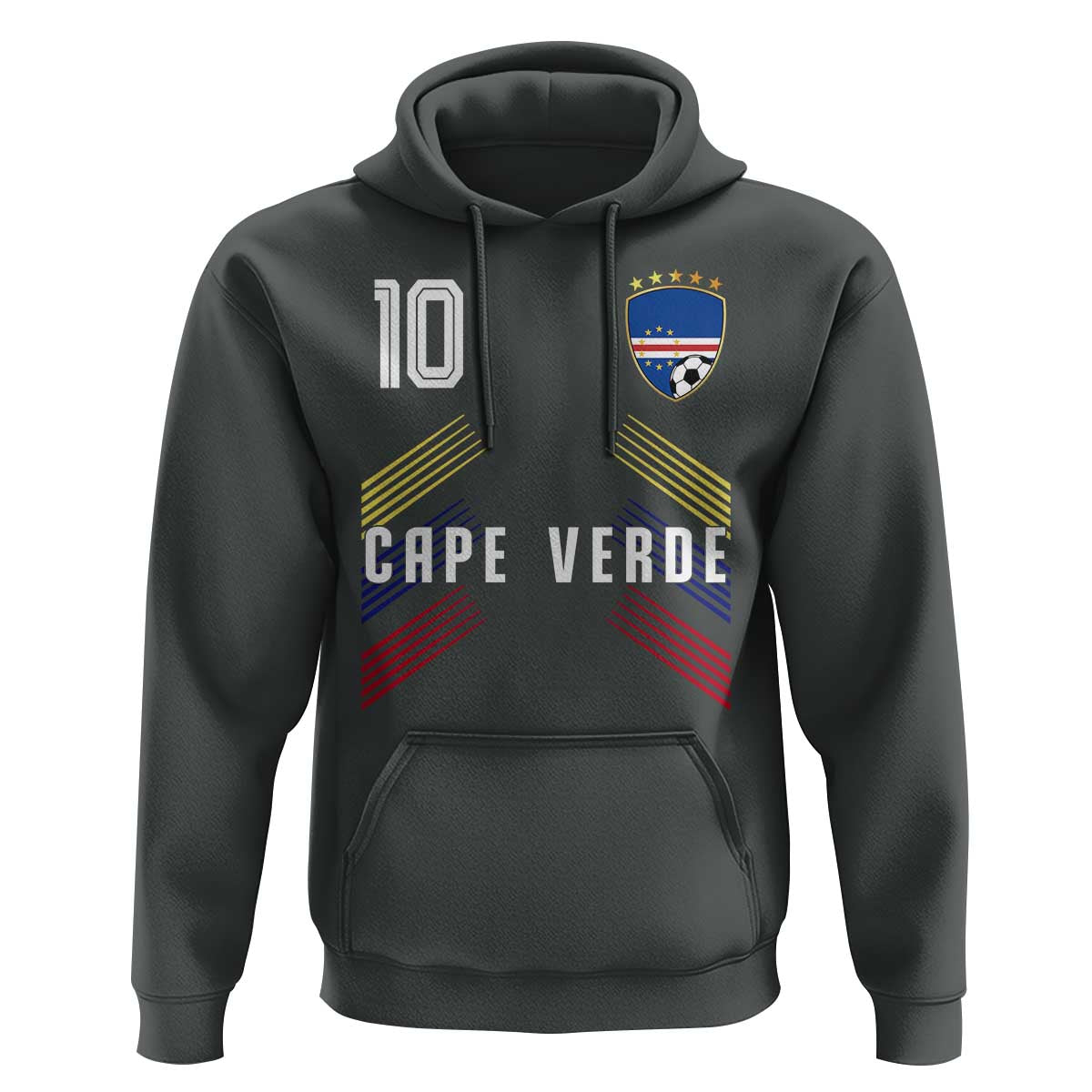 Cabo Verde Football Crest Pride Jersey Style Hoodie Cape Verde Soccer Fan Number 10 Athletic