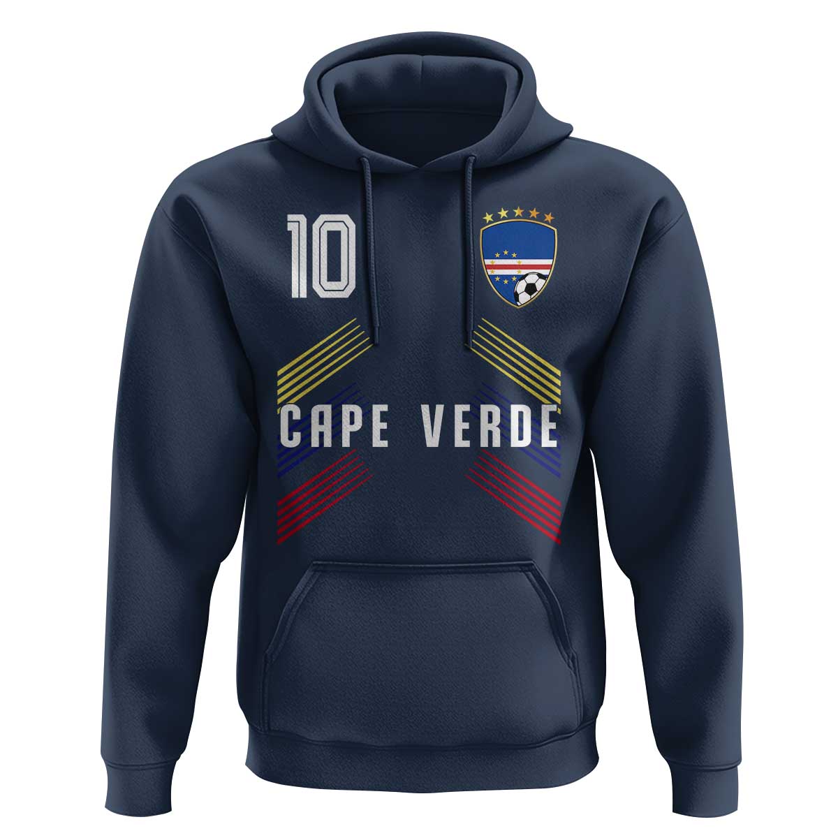 Cabo Verde Football Crest Pride Jersey Style Hoodie Cape Verde Soccer Fan Number 10 Athletic