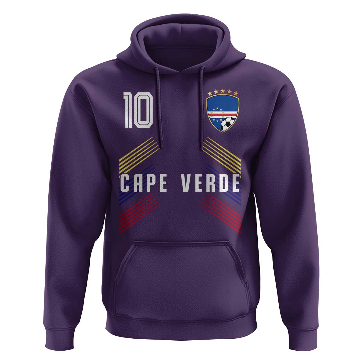 Cabo Verde Football Crest Pride Jersey Style Hoodie Cape Verde Soccer Fan Number 10 Athletic