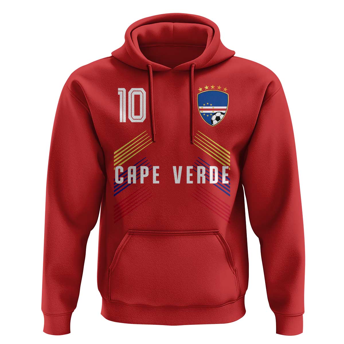 Cabo Verde Football Crest Pride Jersey Style Hoodie Cape Verde Soccer Fan Number 10 Athletic