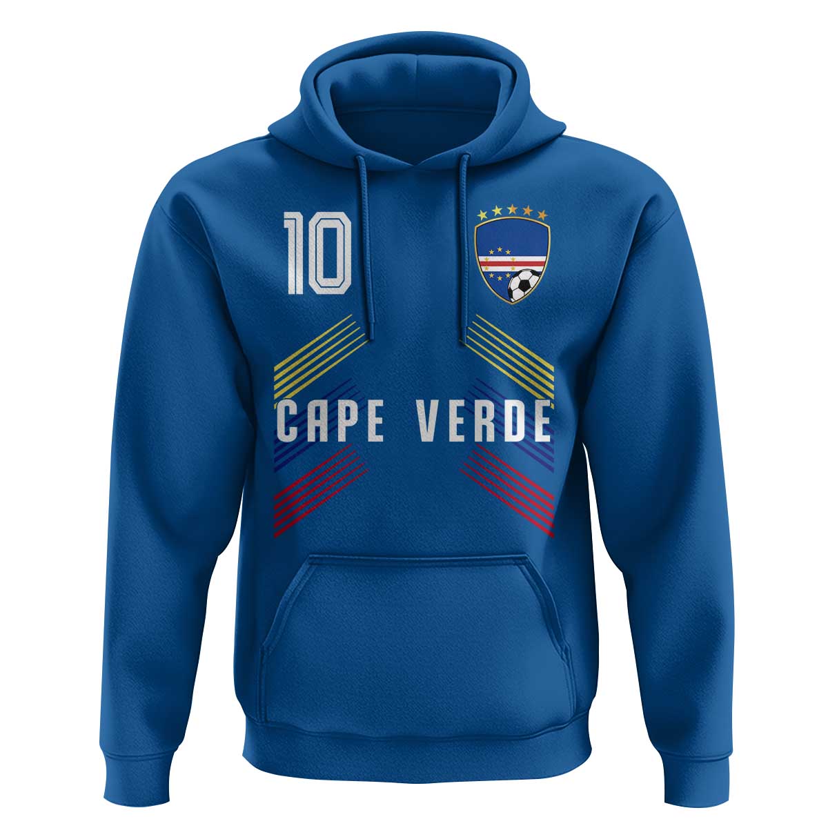 Cabo Verde Football Crest Pride Jersey Style Hoodie Cape Verde Soccer Fan Number 10 Athletic