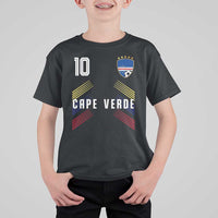 Cabo Verde Football Crest Pride Jersey Style T Shirt For Kid Cape Verde Soccer Fan Number 10 Athletic