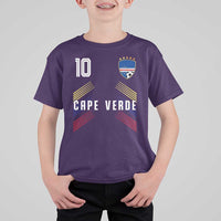 Cabo Verde Football Crest Pride Jersey Style T Shirt For Kid Cape Verde Soccer Fan Number 10 Athletic