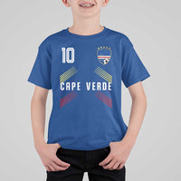Cabo Verde Football Crest Pride Jersey Style T Shirt For Kid Cape Verde Soccer Fan Number 10 Athletic
