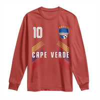 Cabo Verde Football Crest Pride Jersey Style Long Sleeve Shirt Cape Verde Soccer Fan Number 10 Athletic